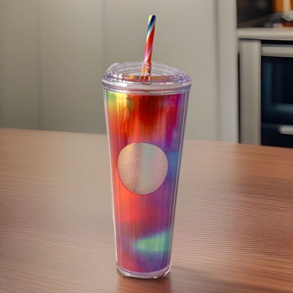 Starbucks Beautiful Travel Tumbler New 24 oz. Colorful Iridescent NWT
